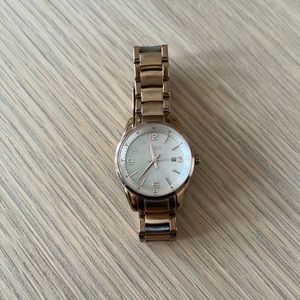 Rose gold stainless steel Fossil watch